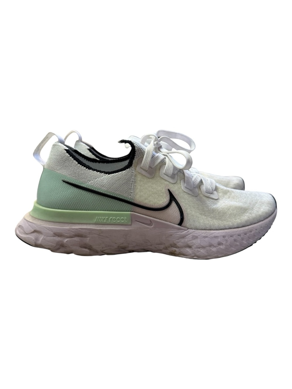 Nike Women's White and Mint Green Running Shoes
